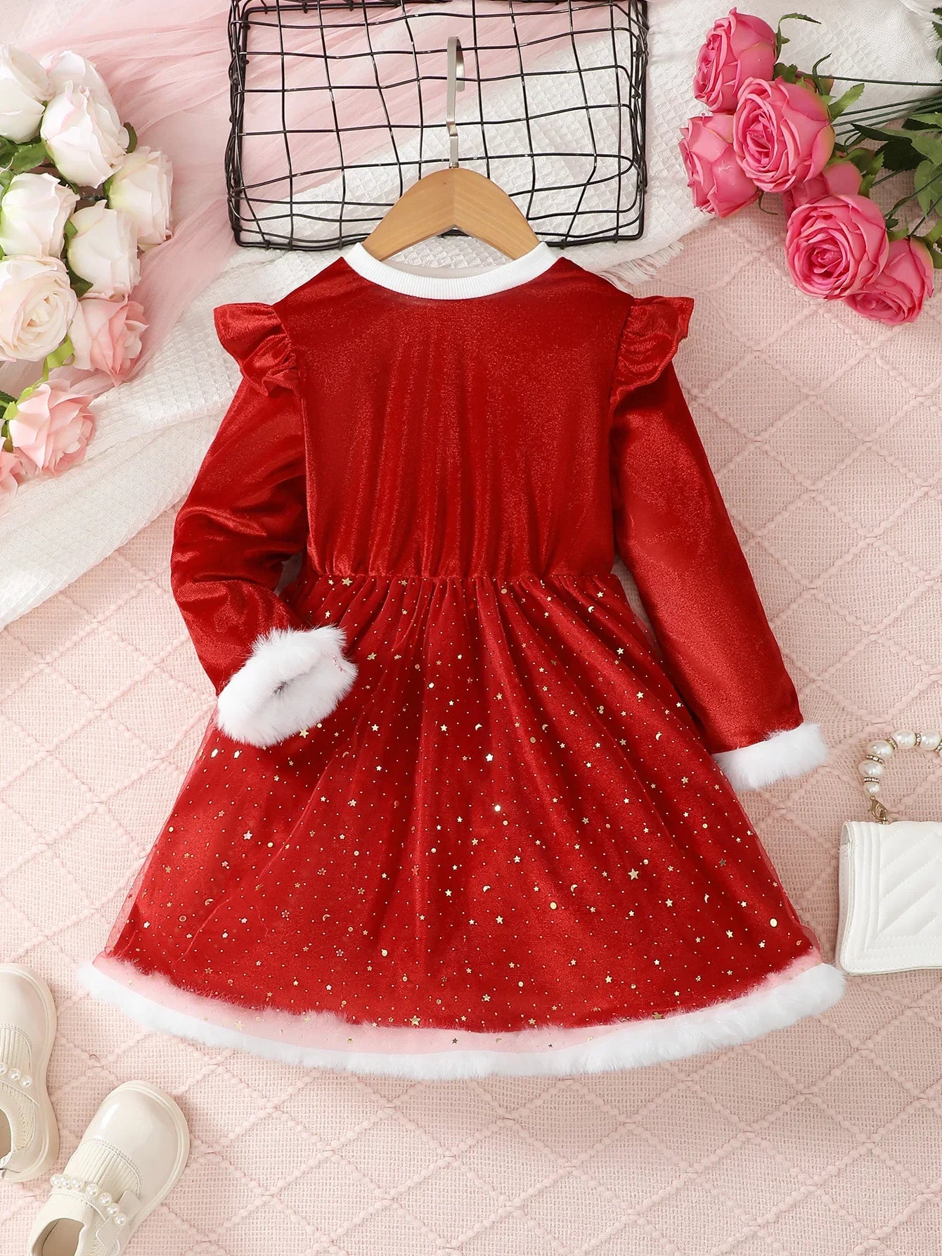 Girls' Long-Sleeved Christmas Party Dresses