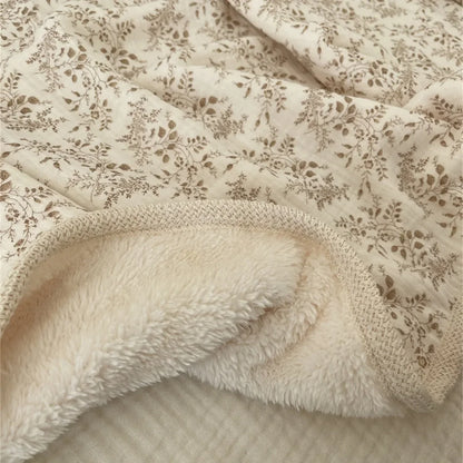 Floral Print Muslin Cotton Winter Ins Baby Blankets childrensterritory