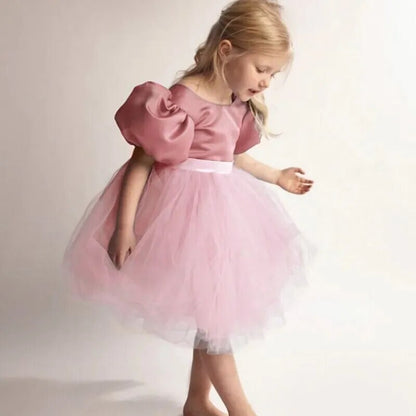 Kids Girls Puff Sleeve Princess Dress For Birthday Party childrensterritory