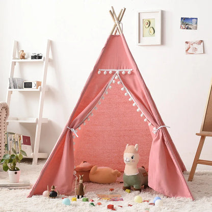 Kids Porable Cotton Canvas Indian Play Tent childrensterritory