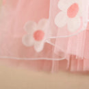 Baby Girl Flower Mesh Denim Dress for Summer childrensterritory