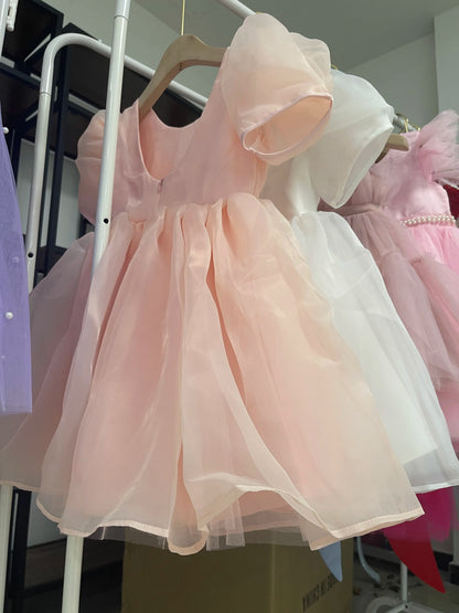Kids Girls Puff Sleeve Princess Dress For Birthday Party childrensterritory