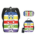 3Pcs Set Inside Cartoon Anime Prints Kids School Backpack Sets