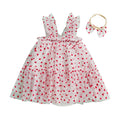 Baby Girls' Floral Print Summer Dress with Bow Headband