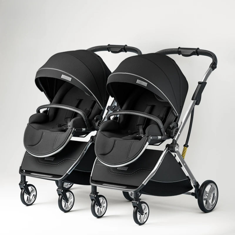 Luxury High-View Detachable Twin Baby Stroller childrensterritory