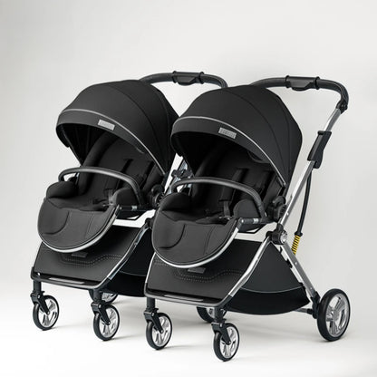 Luxury High-View Detachable Twin Baby Stroller childrensterritory