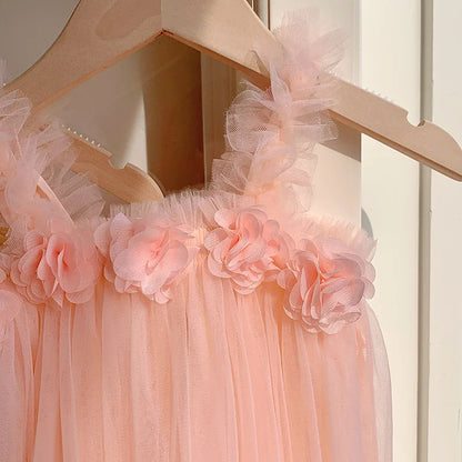 Little Girls 3D Flower Design Tutu Princess Dresses for Summer childrensterritory