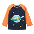 Cartoon Embroidered Kids Long Sleeves Cotton Tops childrensterritory