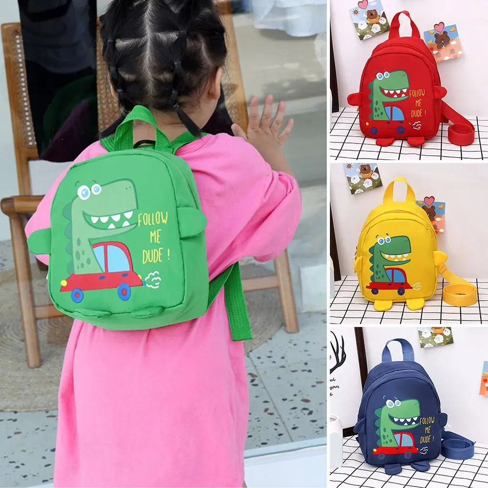 Cartoon Dinosaur School Backpacks for Kids Unisex
