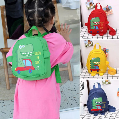 Cartoon Dinosaur School Backpacks for Kids Unisex