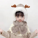 All In One Plush Windproof Deer Warm Hats for Kids childrensterritory