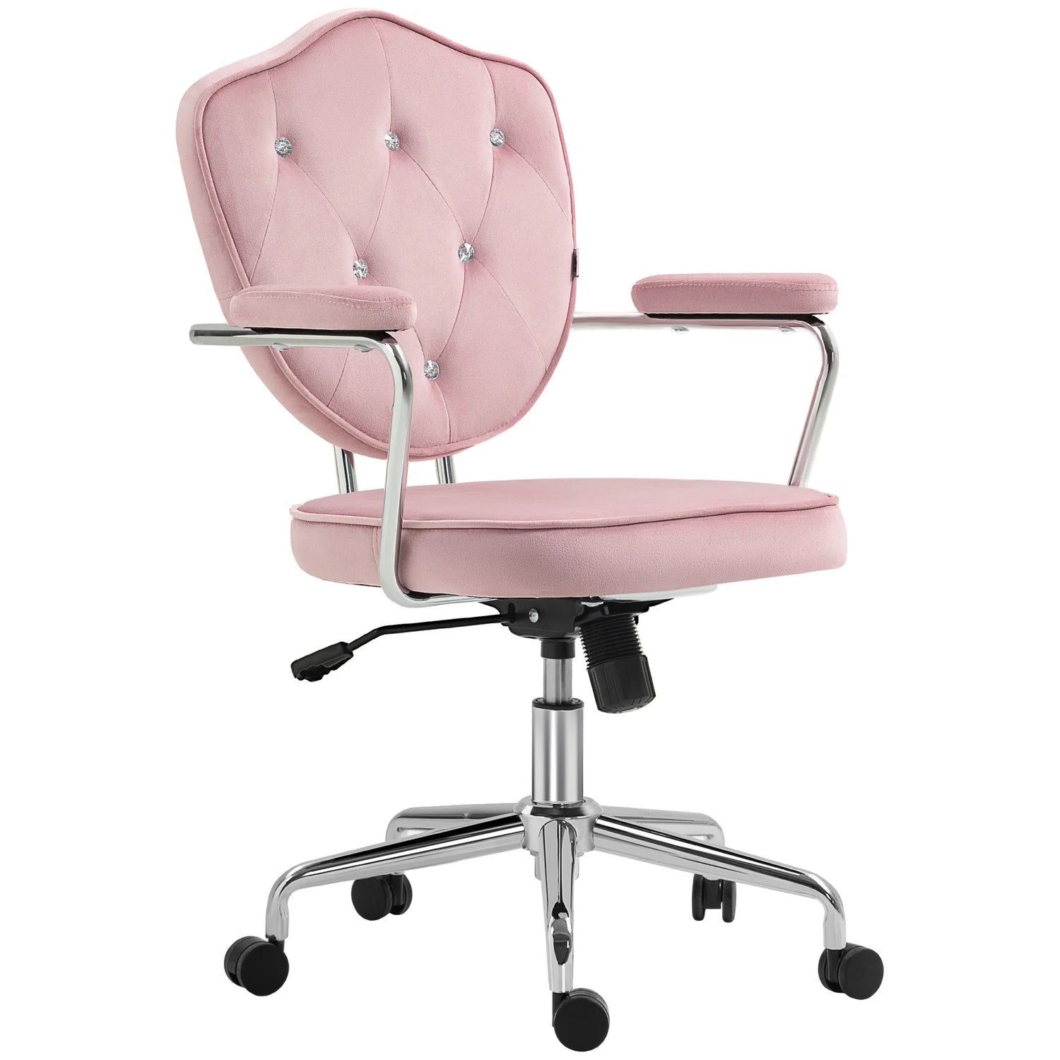 Pink Soft Fabric Cute Office Chair with Wheels childrensterritory