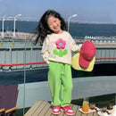Kids Girl Floral Sweatshirt Top and Pants Set for Autumn childrensterritory