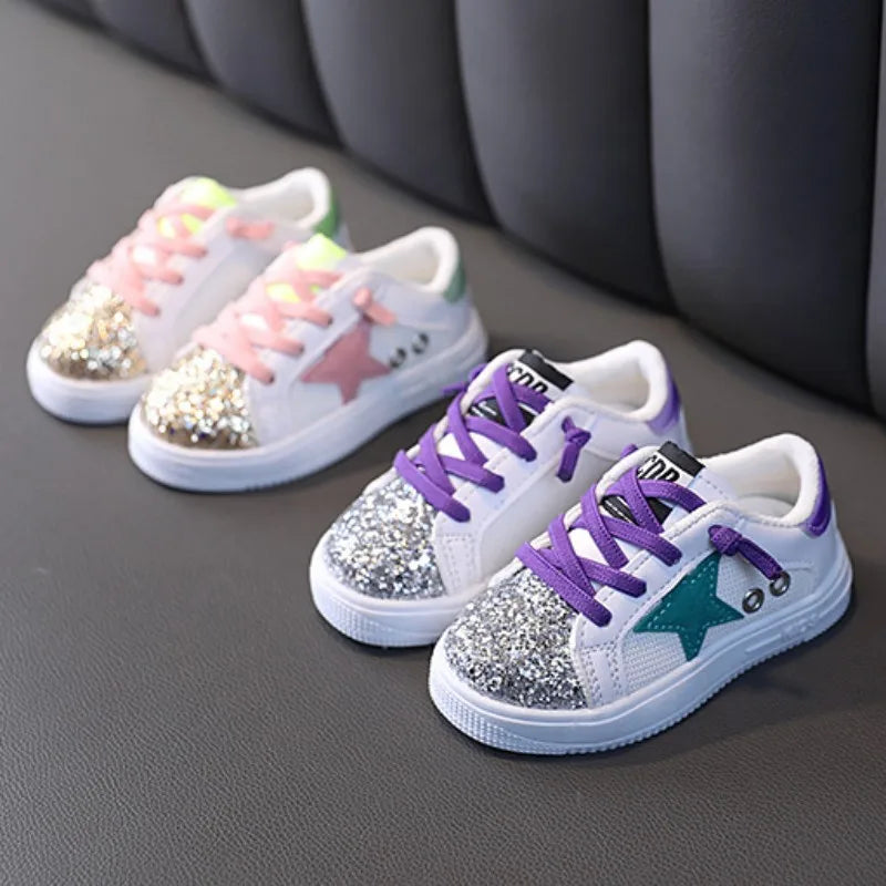 Kids Girls Soft Soled Casual Bling Sneakers/Shoe childrensterritory