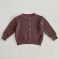 Solid Color Long Sleeve Infant Girls Knitted Cardigans childrensterritory