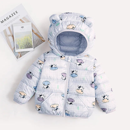 Baby/Kids Dinosaur &amp; Floral Print Hooded Jackets