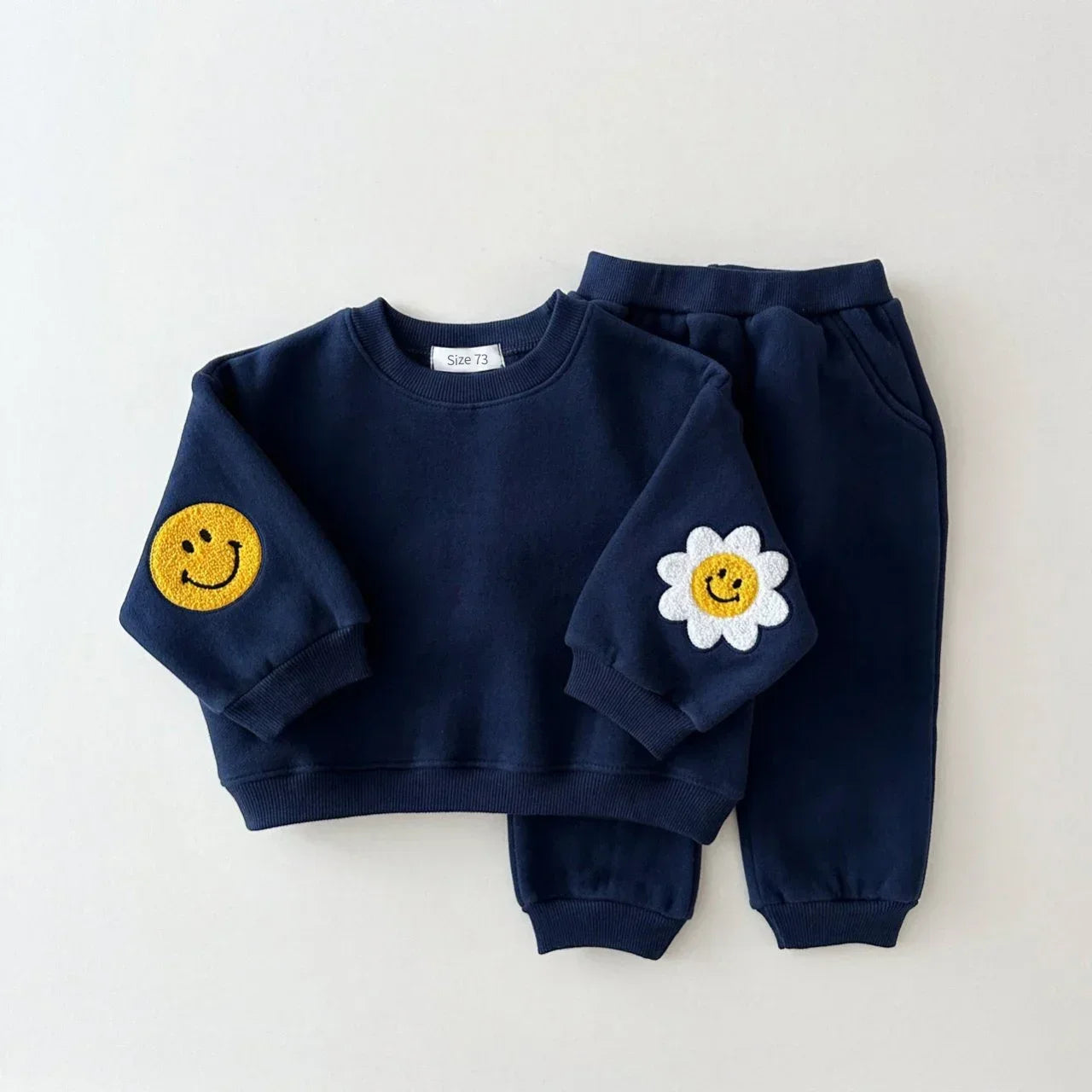 Baby Girls/Boys Patched Sweatshirt + Pants 2pcs Tracksuit