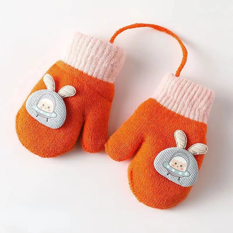 Cartoon Design Knitted Warm Gloves for Baby/Kids childrensterritory