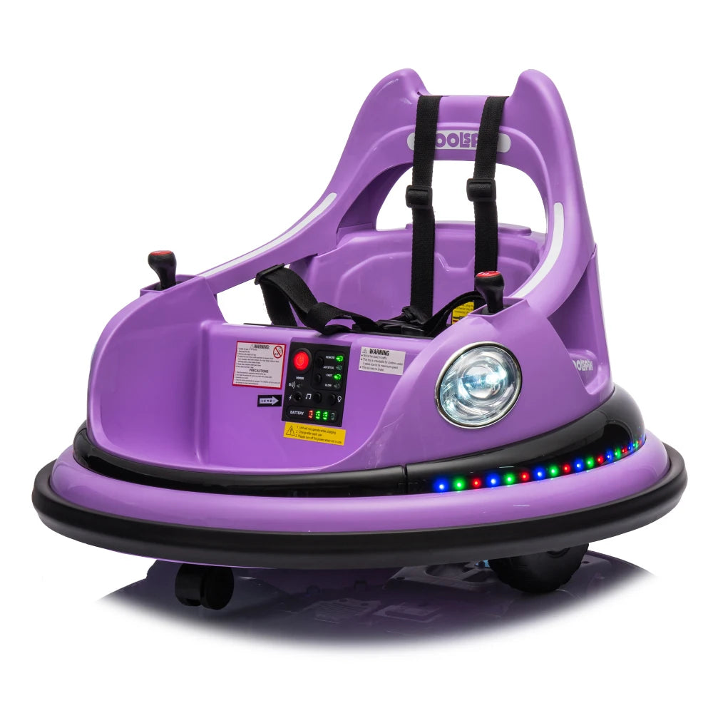 12V RC Ride on Bumper Car with LED Lights, Bluetooth childrensterritory