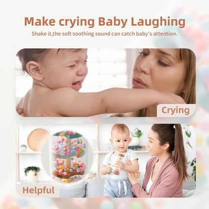 Colorful Rainbow Hourglass Rain Music Rattle Toys for Baby childrensterritory