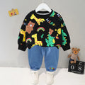 Cartoon Design Baby Boy Color Blocking 2PC Casual Clothes Set childrensterritory