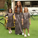 Ribbed Grey Melange Family Matching Clothing Sets childrensterritory