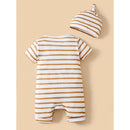 Cartoon Animal Print Romper with Cap for Baby Boy