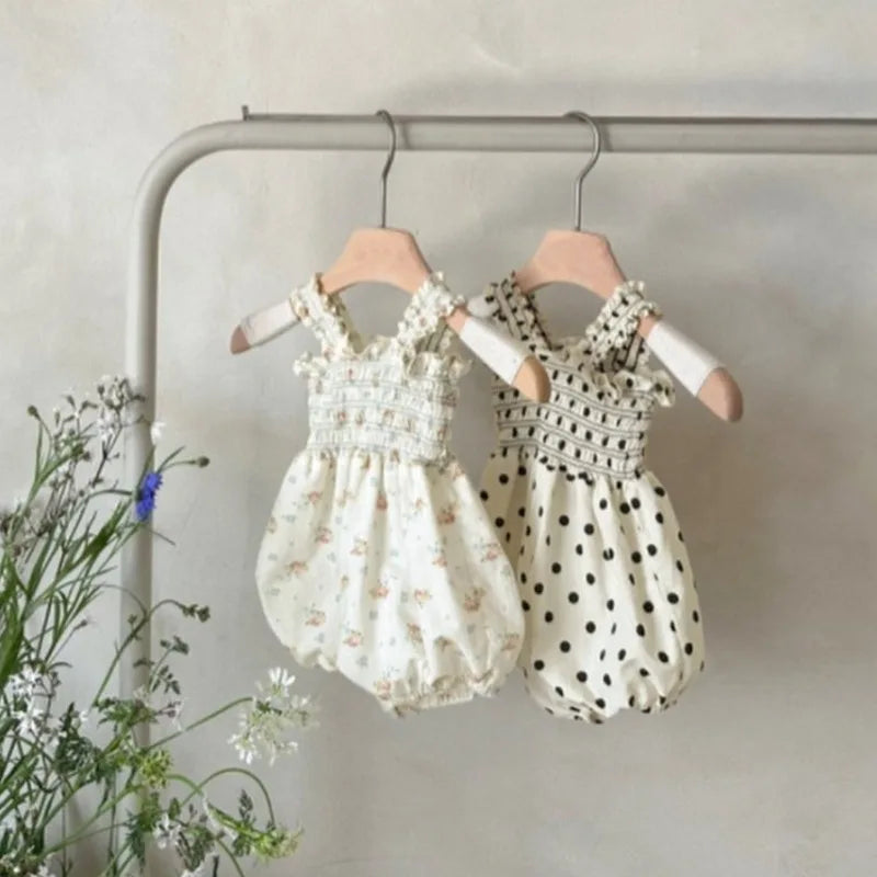 Baby Girl Pleated Romper for Summer