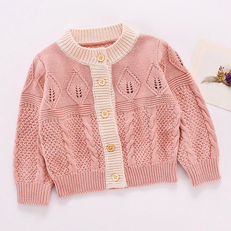 Baby Flowers Embroidered Long Sleeves Knitted Cardigans childrensterritory