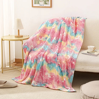 Soft Cozy Glow in The Dark Unicorn Blanket for Kids childrensterritory