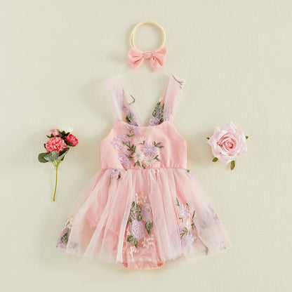 Floral Embroidery Baby Girls&