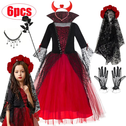 Ghost Bride Kids Girls Costume For Purim Halloween Party