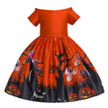 Vampire Pumpkin Print Halloween Costume for Kids Girls