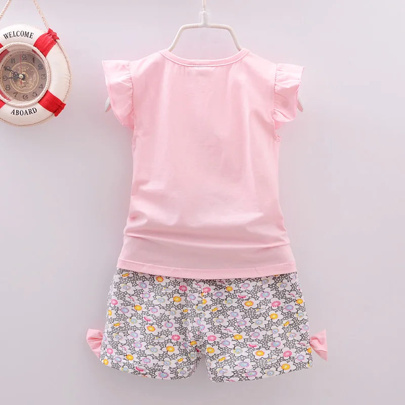 Baby Girls Lollipop Printed Top and Short Pants Summer Clothes Sets childrensterritory