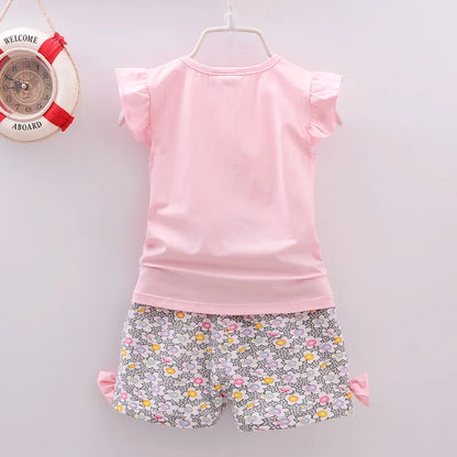 Baby Girls Lollipop Printed Top and Short Pants Summer Clothes Sets childrensterritory