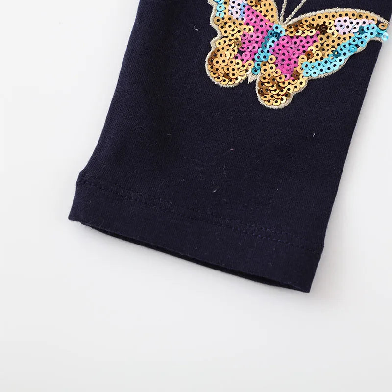 Animal Butterfly Sequin Straight Leggings for Girls childrensterritory