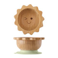 Baby Wooden Tableware Set with Silicone Suction Handle childrensterritory