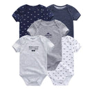 Short Sleeves Cartoon Print Soft Bodysuits For Baby Boys And Girls childrensterritory