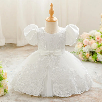 Fluffy Lace Design Baby Girl Birthday Dress