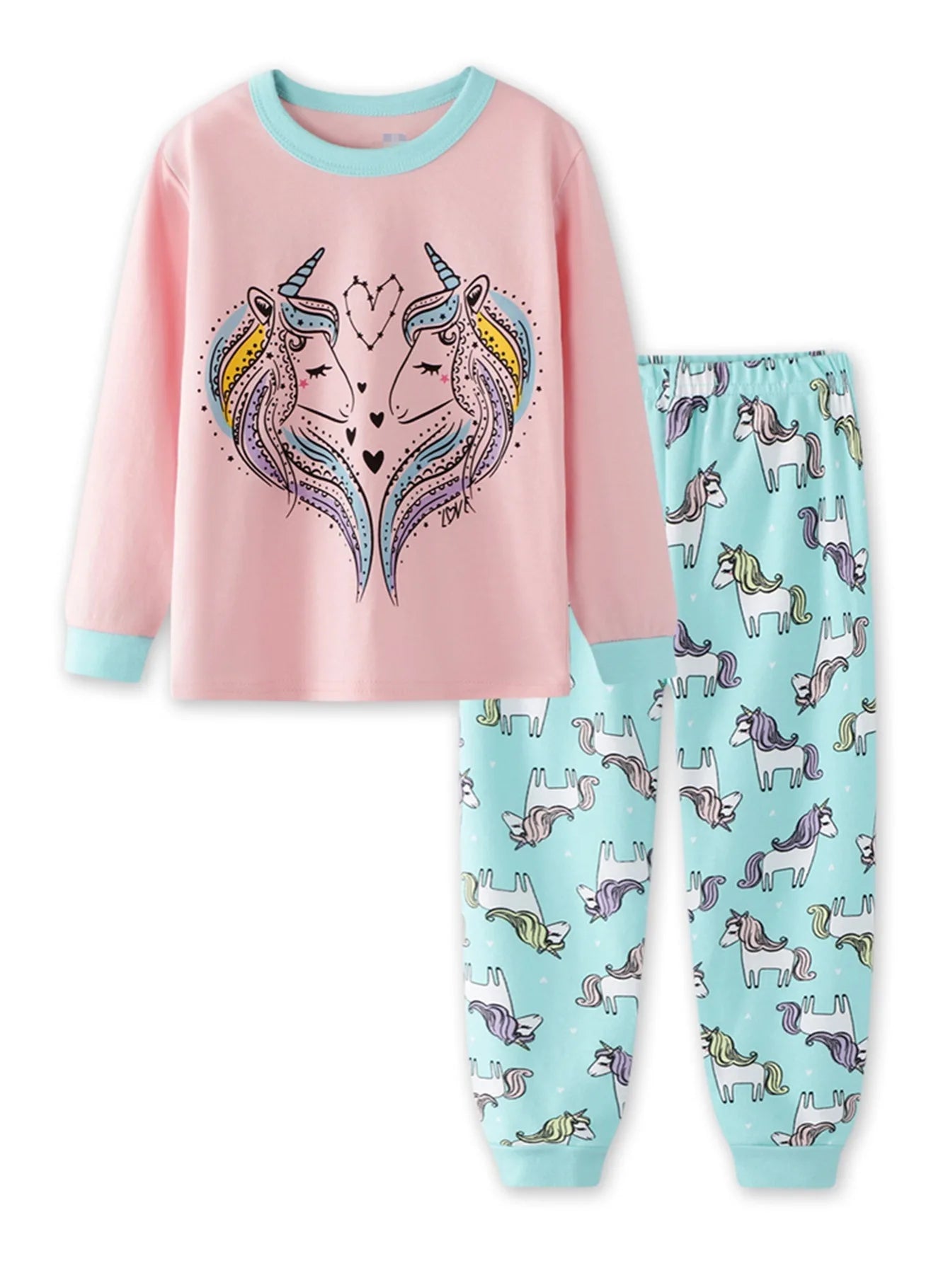 Cartoon and Letter Print Toddler Boys Girls Pajamas Sets childrensterritory