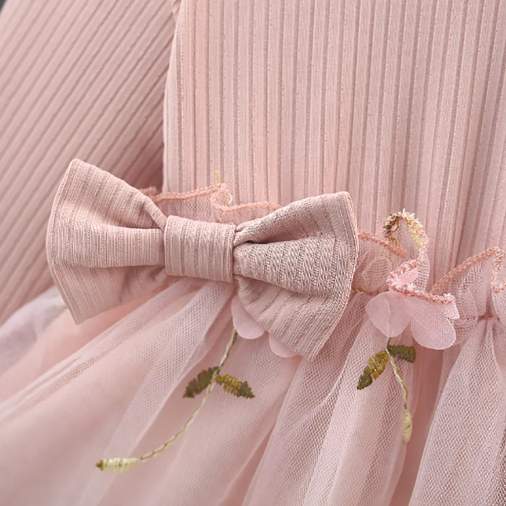 Girls’ Elegant Long-Sleeve Winter Dresses