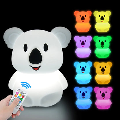 Rechargeable Owl LED Night Light in 9 Colors for Kids Room childrensterritory