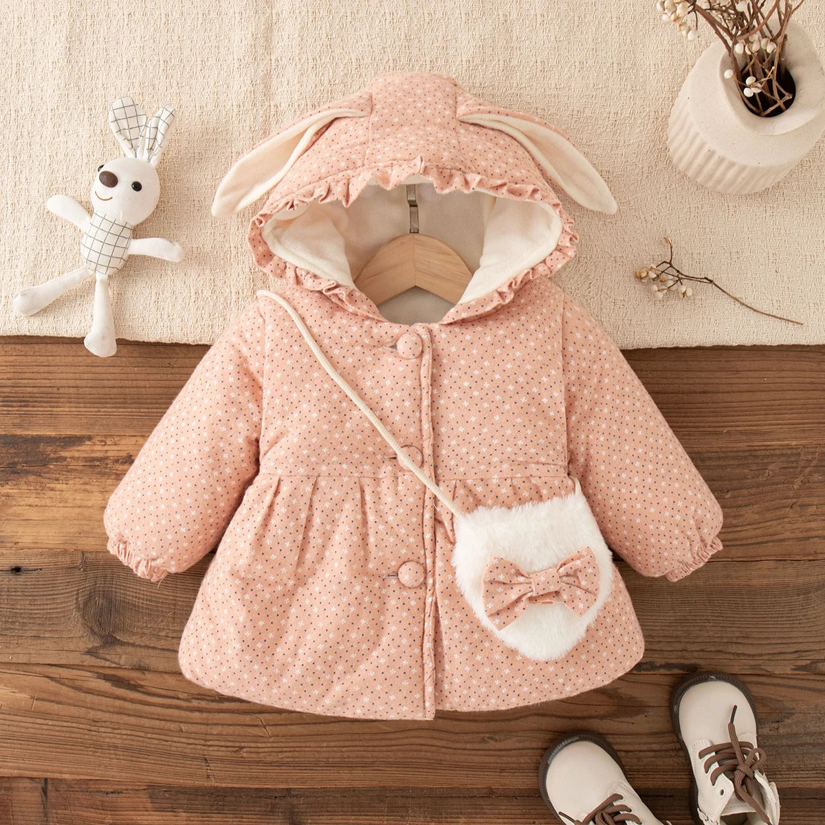 Girls Cartoon Design Winter Warm Jackets