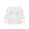 Girls' Long-Sleeved Flower Design Summer T-Shirts childrensterritory