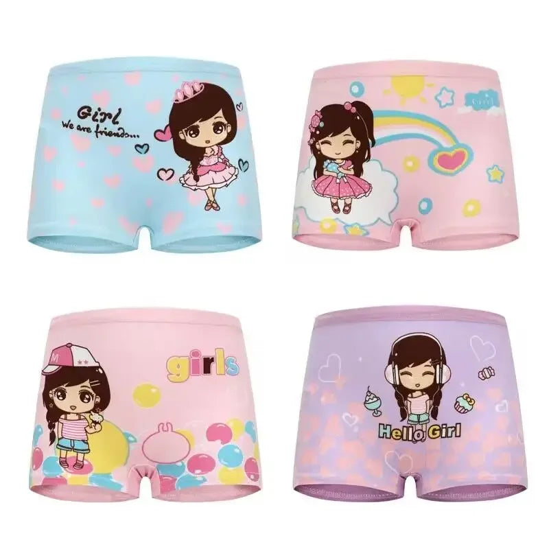 10PC Soft Cotton Cartoon Print Breathable Briefs for Girls childrensterritory