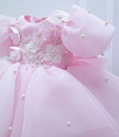 Pearls Design Tutu Flower Girl Dress for Special Occasions childrensterritory