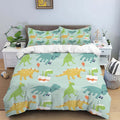 HD Cartoon Dinosaur Print Bedding Set for Kids Bed childrensterritory