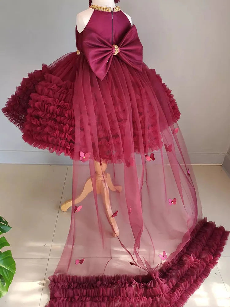 Wine Red Fluffy Baby/Kid Girls&