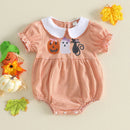 Baby Girl Doll Collar Striped Romper for Halloween