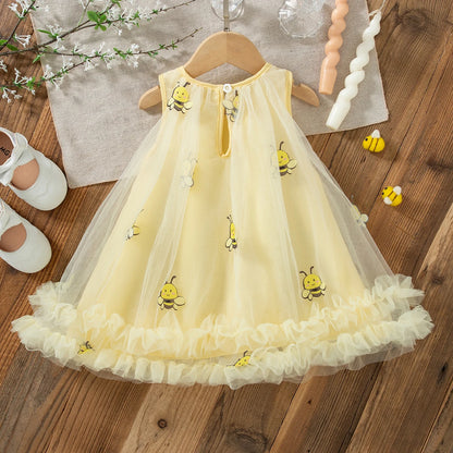 Kids Girls Elegant Embroidery Pattern Summer Party Dress